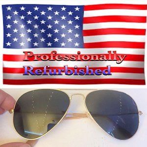 Ray Ban RB3025 Matte Gold Aviator Sunglasses W New